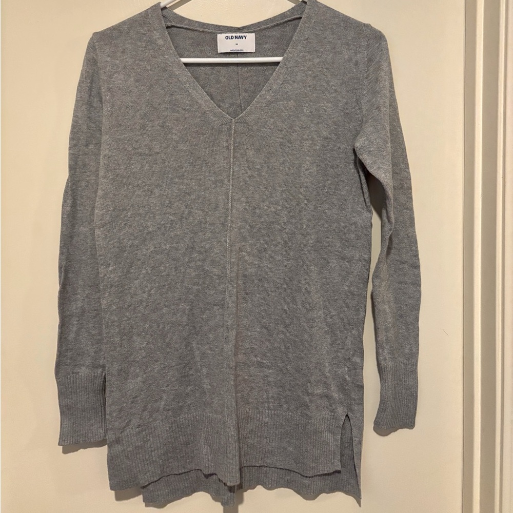 V Neck Grey Sweater